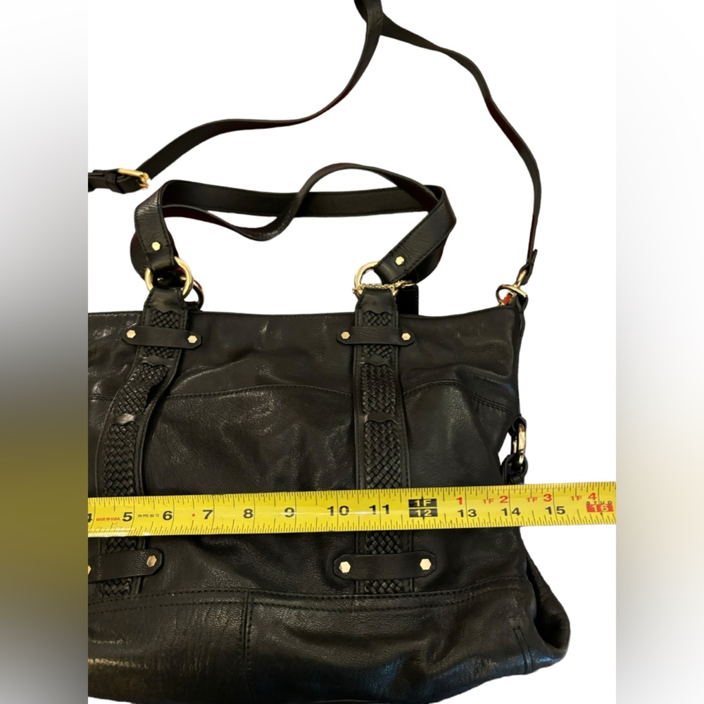 Cole Haan Camden Devin Black Leather Tote‎ Bag Crossbody - Picture 7 of 11